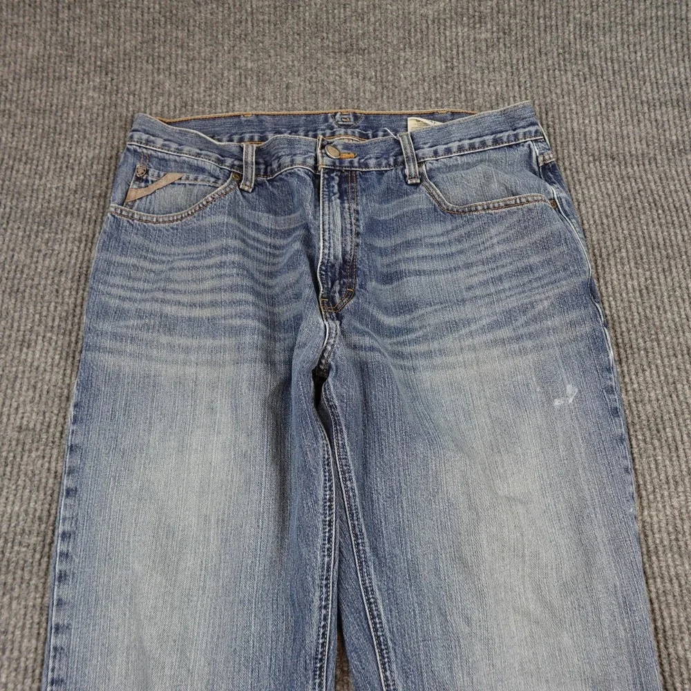 Ariat Jeans Mens 36x36 (34x30) Blue Medium Wash Relaxed Straight Denim